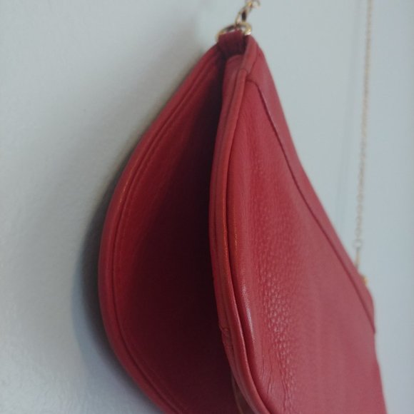 11x6 Tory Burch Orange Leather Amanda Logo Crossbody Bag REPLACED CHAIN STRAP - Picture 12 of 13